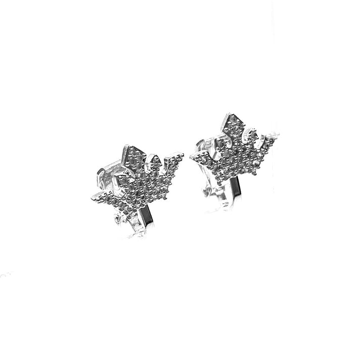 Earring CLIP on Crown Rhinestone