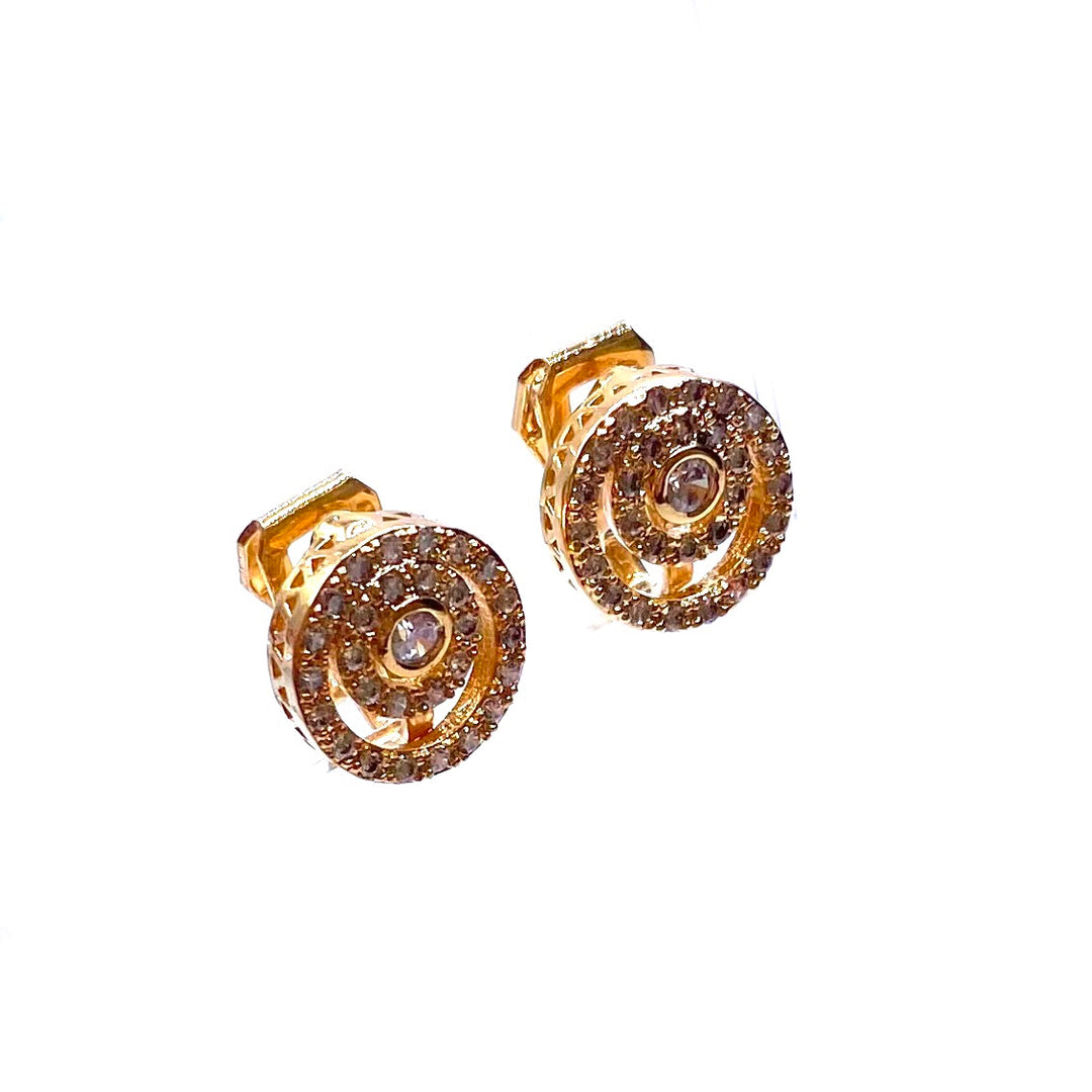 Earring CLIP on Circle Rhinestone