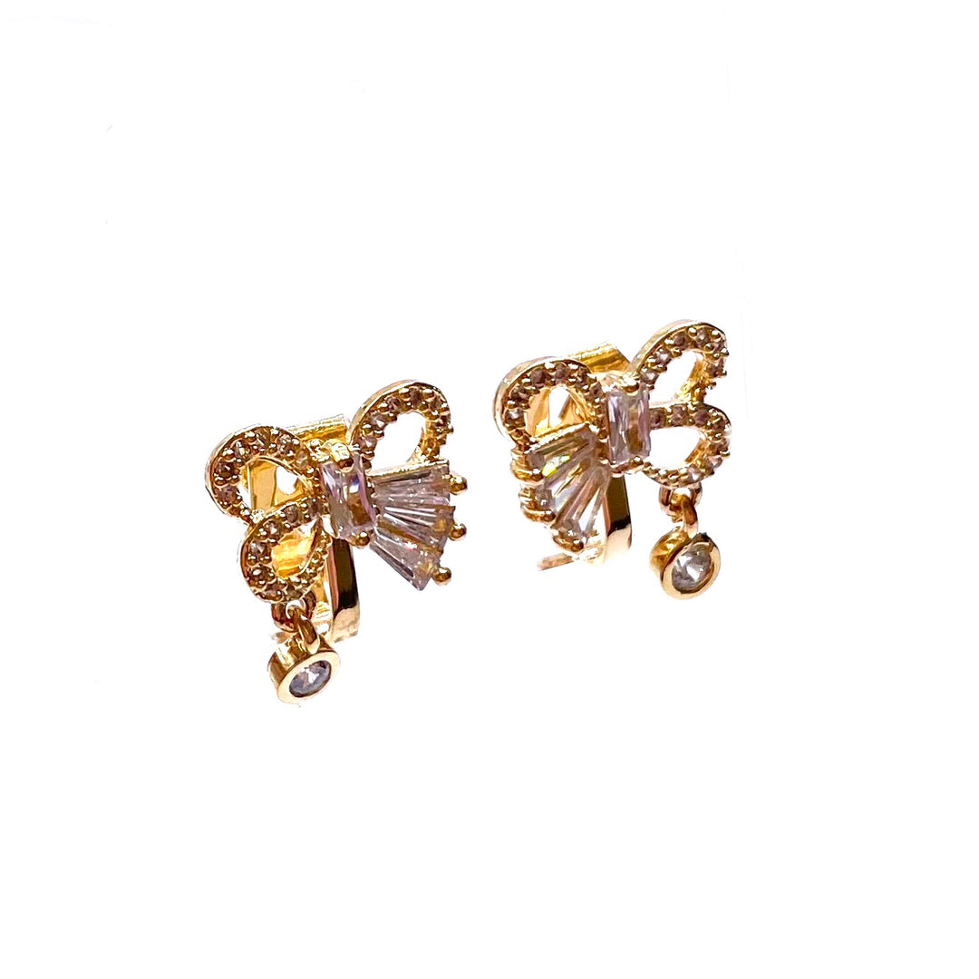 Earring CLIP on Butterfly Rhinestone