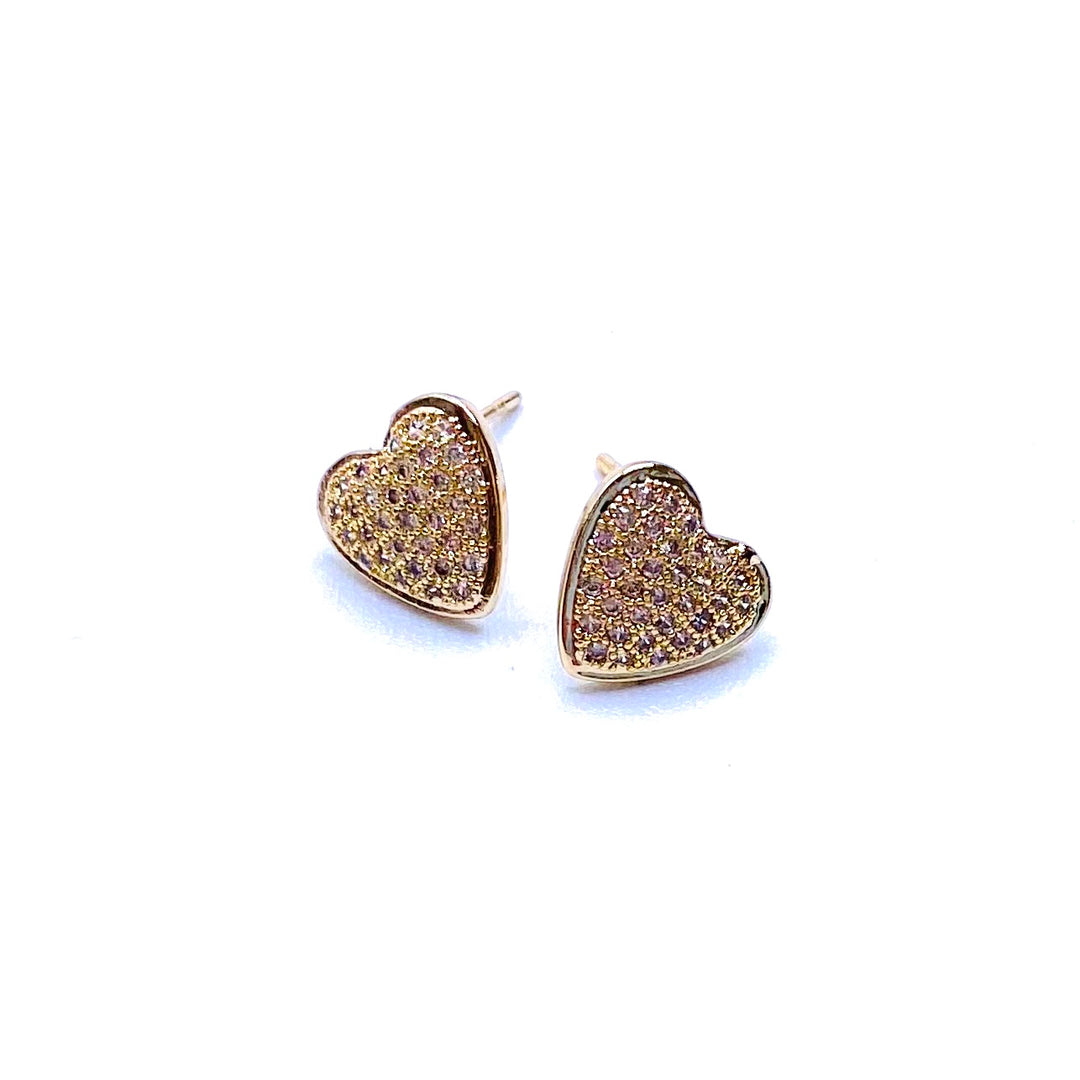 Earring Stud Rhinestone Heart