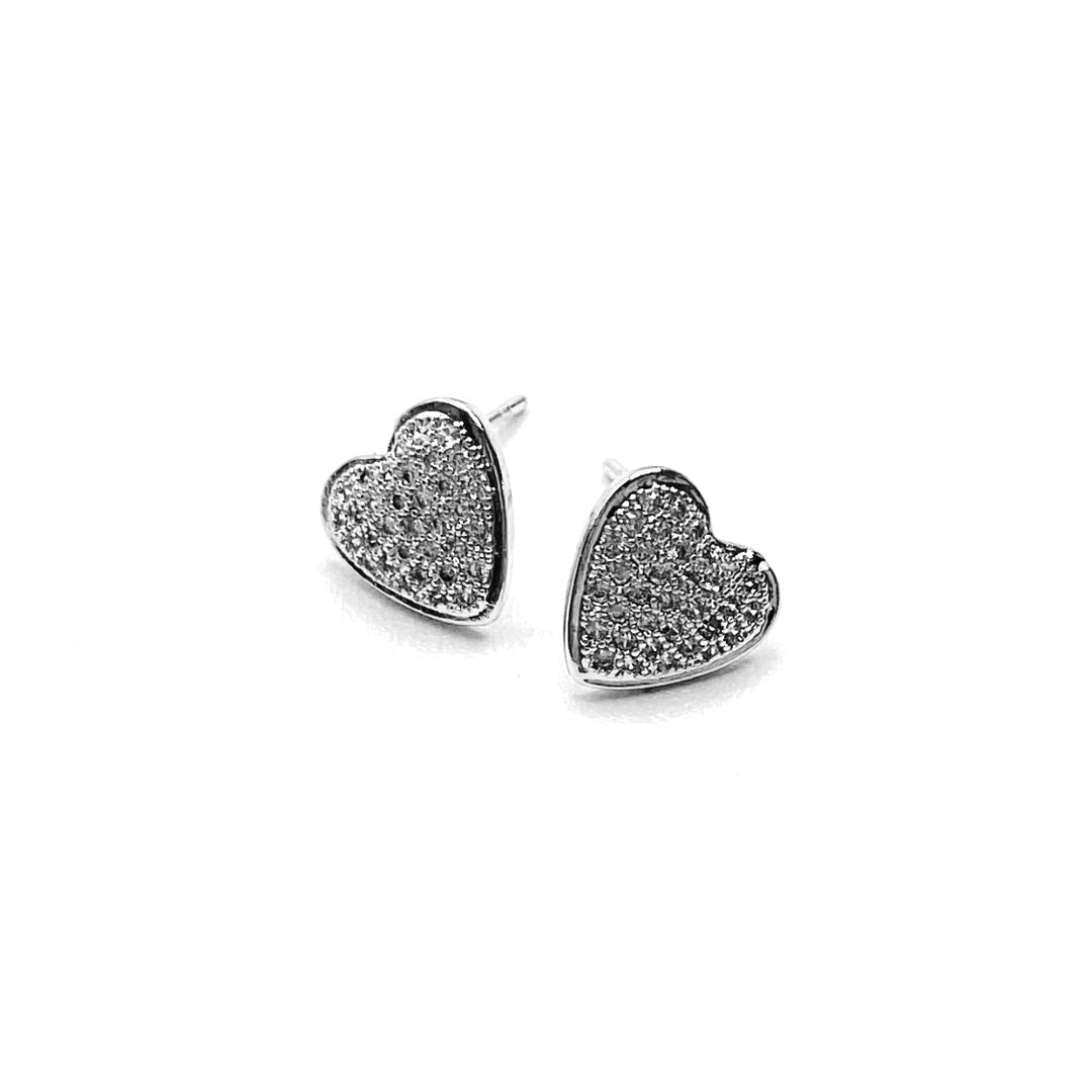 Earring Stud Rhinestone Heart