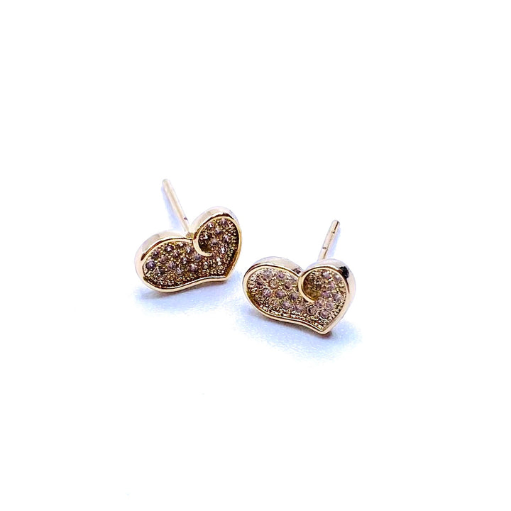 Earring Stud Rhinestone Heart