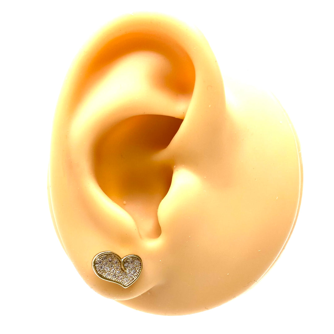 Earring Stud Rhinestone Heart