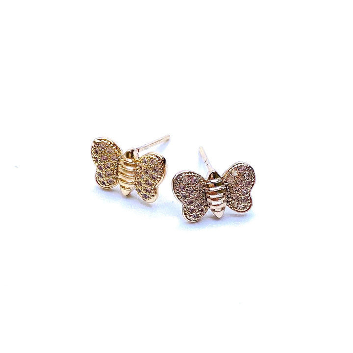 Earring Stud Rhinestone Butterfly