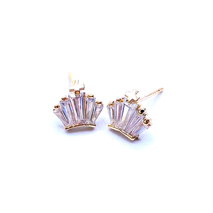 Earring Stud Rhinestone Crown