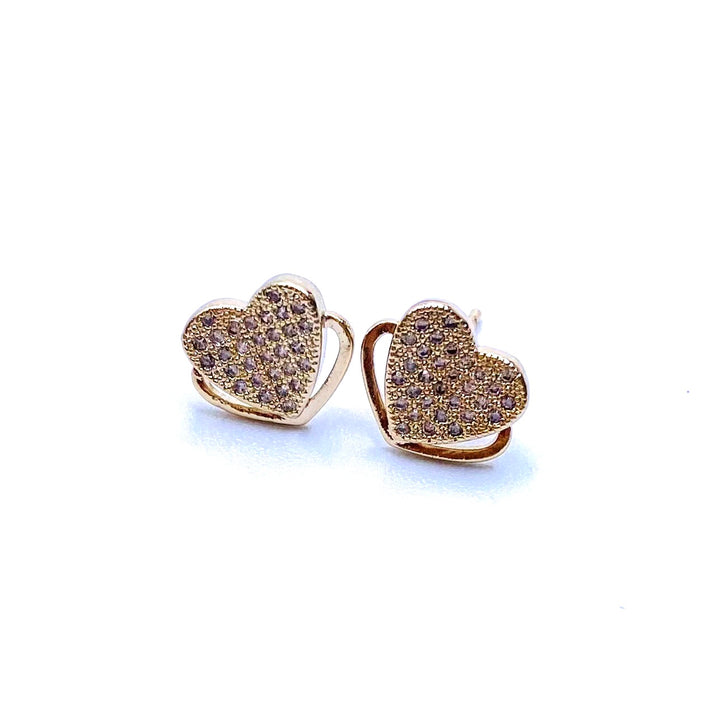 Earring Stud Rhinestone Heart