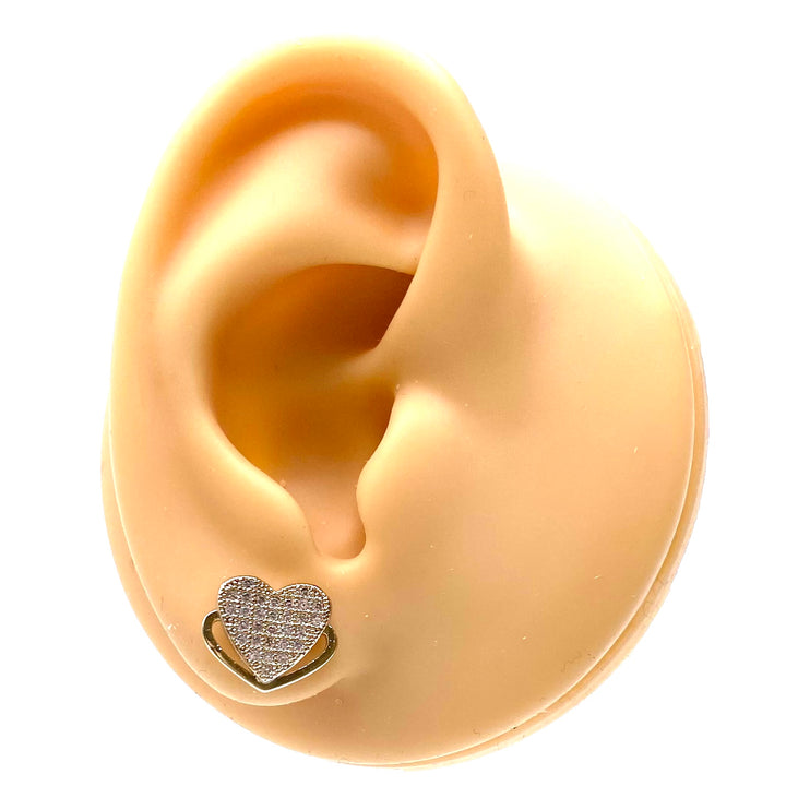 Earring Stud Rhinestone Heart