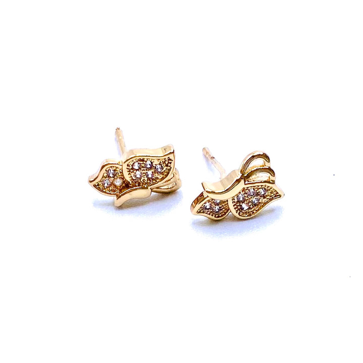 Earring Stud Rhinestone Butterfly