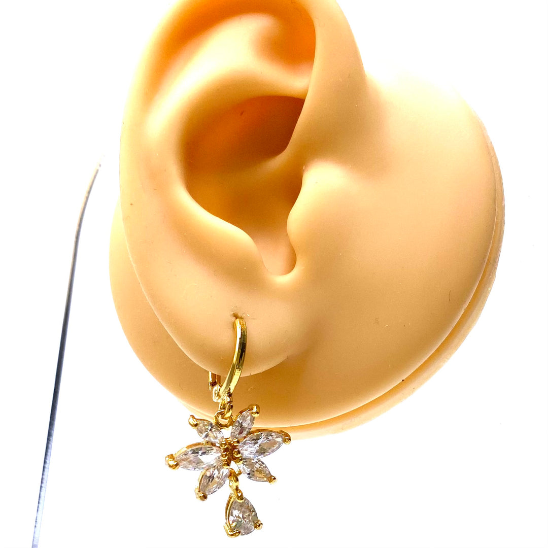 Earring Rhinestone Gold