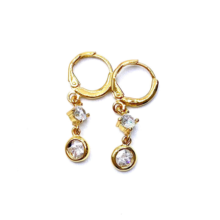 Earring Rhinestone Hang Gold