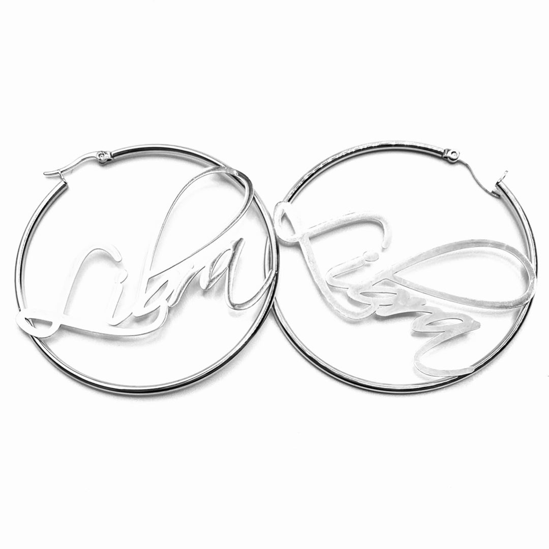 Earring Hoop Zodiac Word Silver