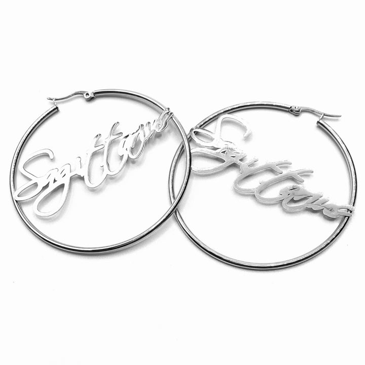 Earring Hoop Zodiac Word Silver