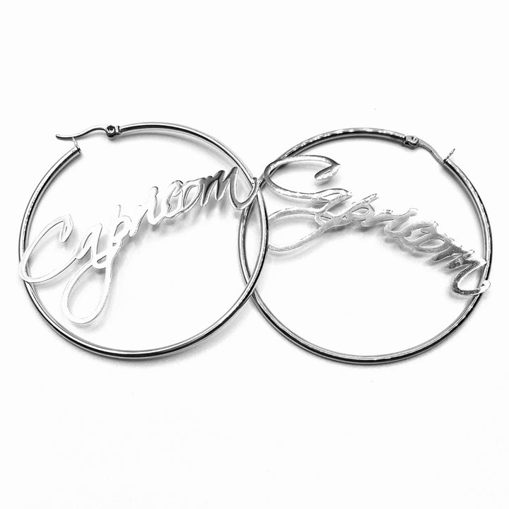 Earring Hoop Zodiac Word Silver