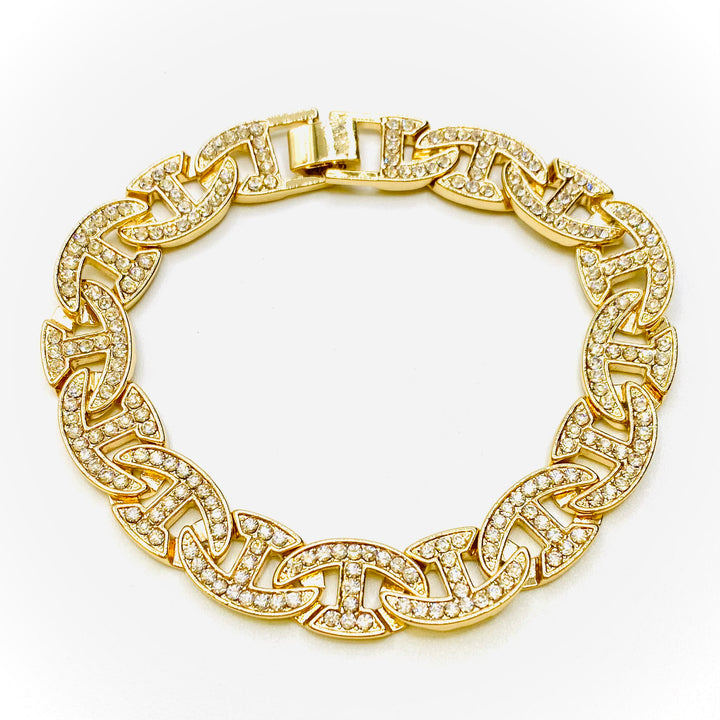 Bracelet Rhinestone Oval Flat Large-Large