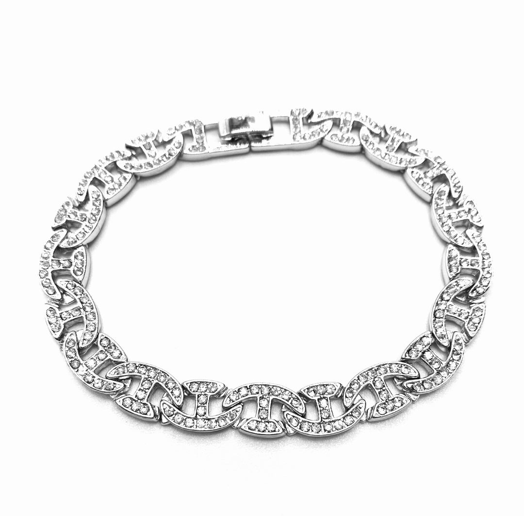 Bracelet Rhinestone Flat Oval Small-Small