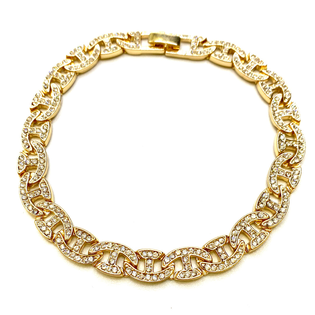 Bracelet Rhinestone Oval Flat Small-Large