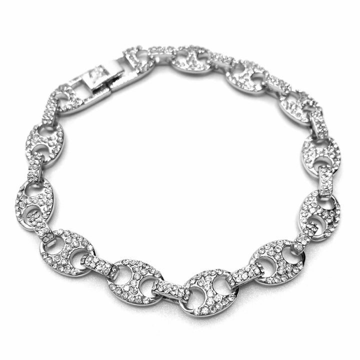 Bracelet Rhinestone Oval Link Small-Small