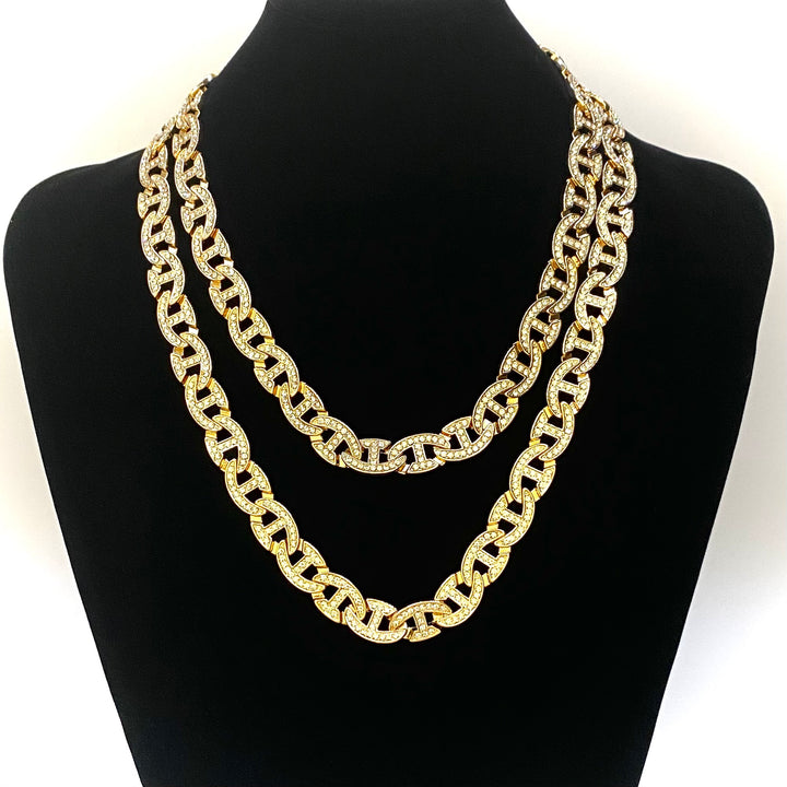 Necklace Rhinestone Link .5 Gold