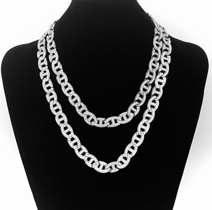 Necklace Rhinestone Link .5 Silver