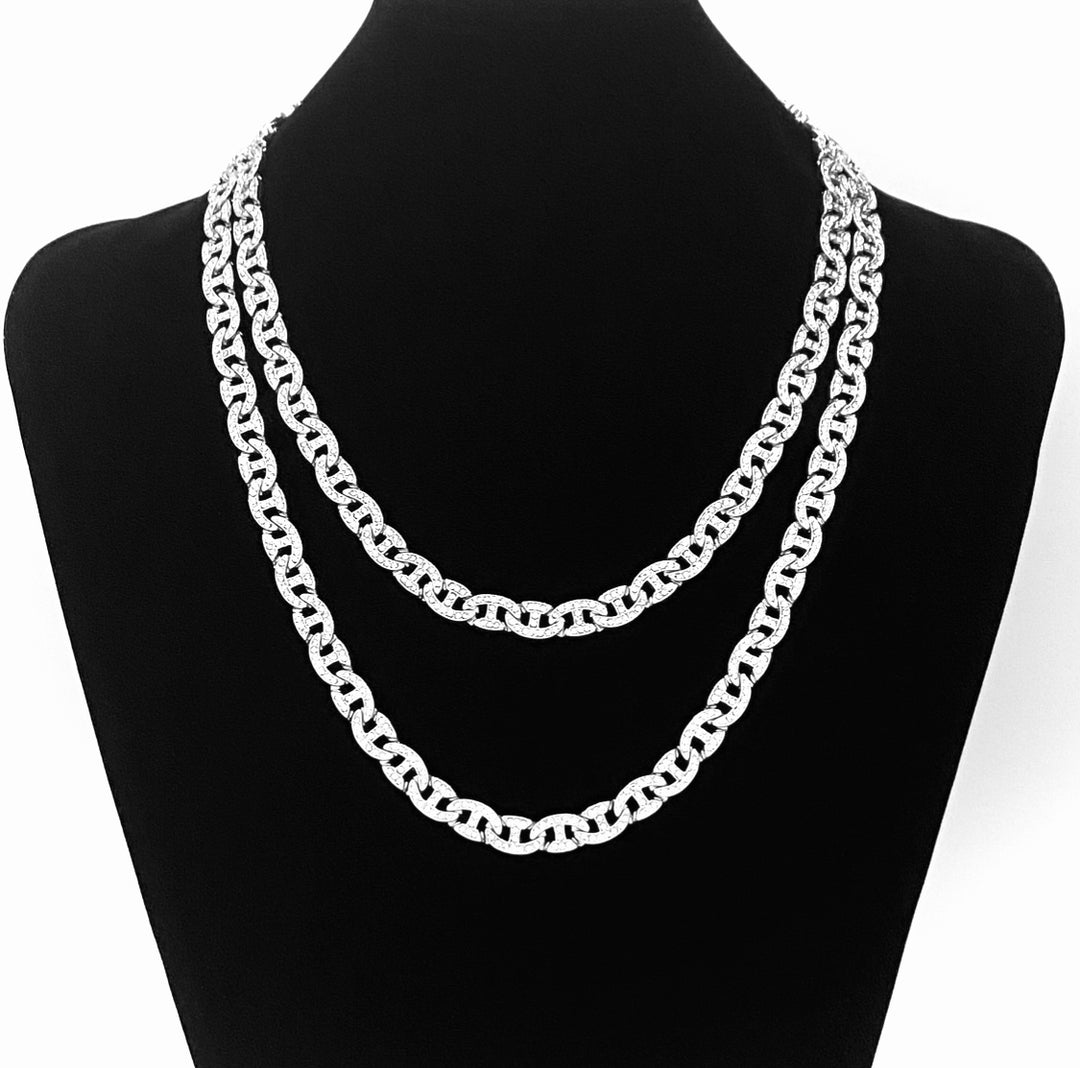 Necklace Rhinestone Link .3 inch Silver