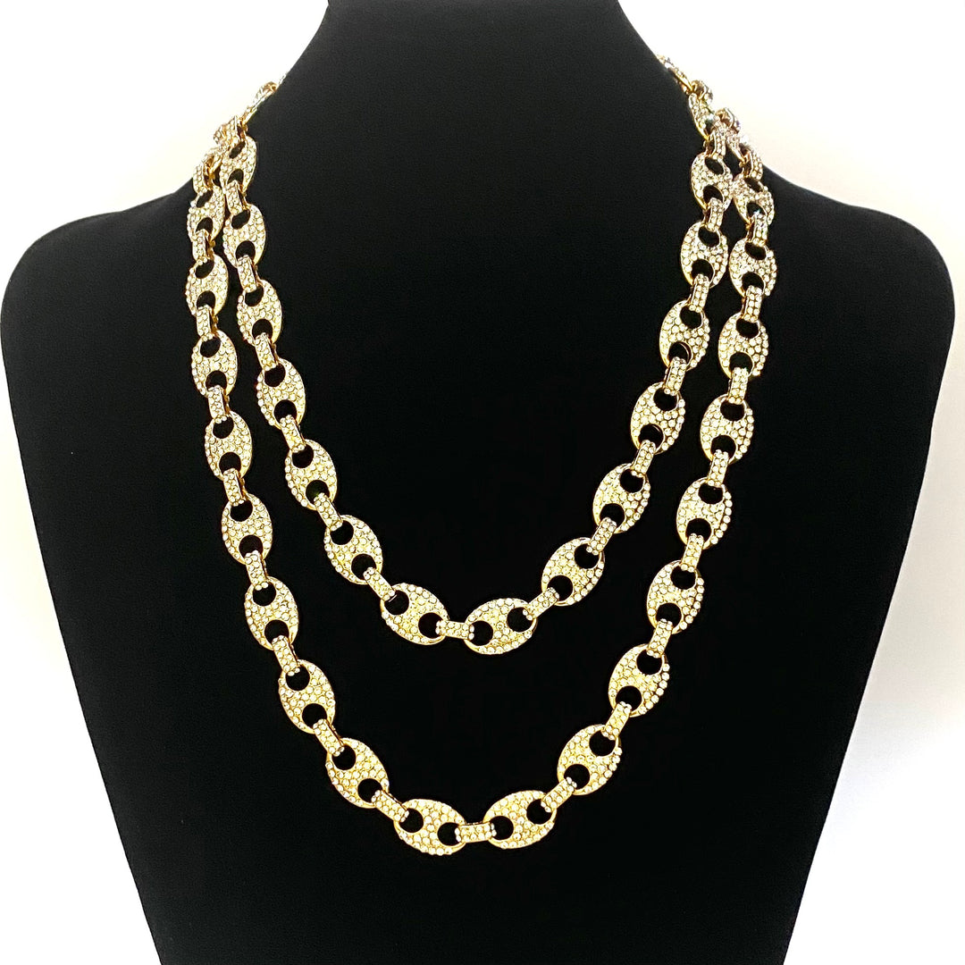 Necklace Rhinestone Link .5 Gold