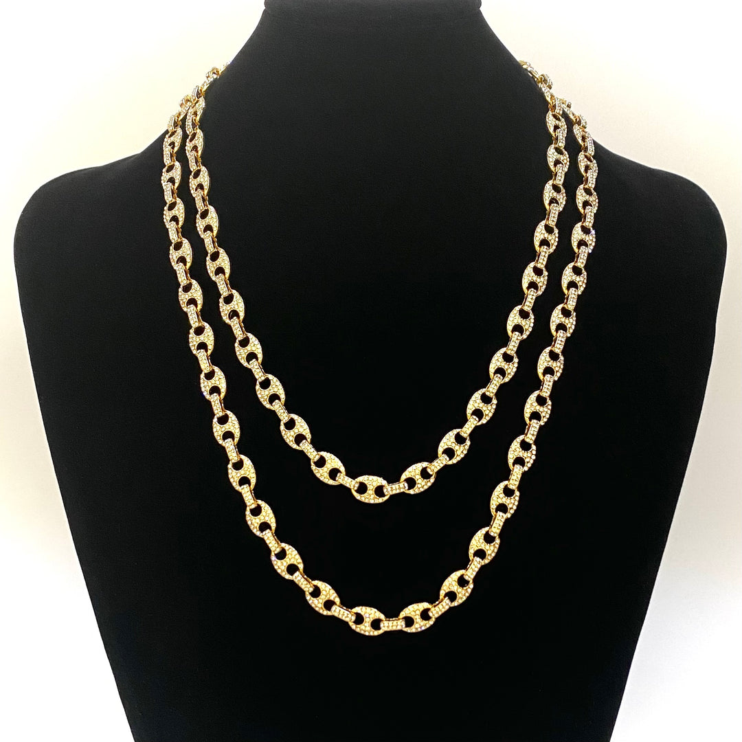 Necklace Rhinestone Link .3 Gold