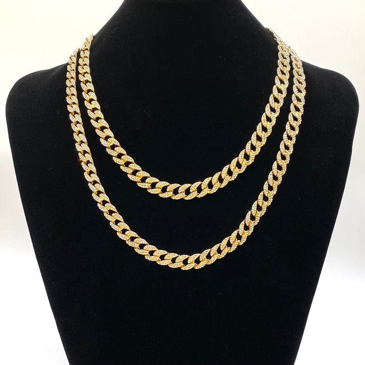 Necklace Rhinestone Link .4 inch Gold