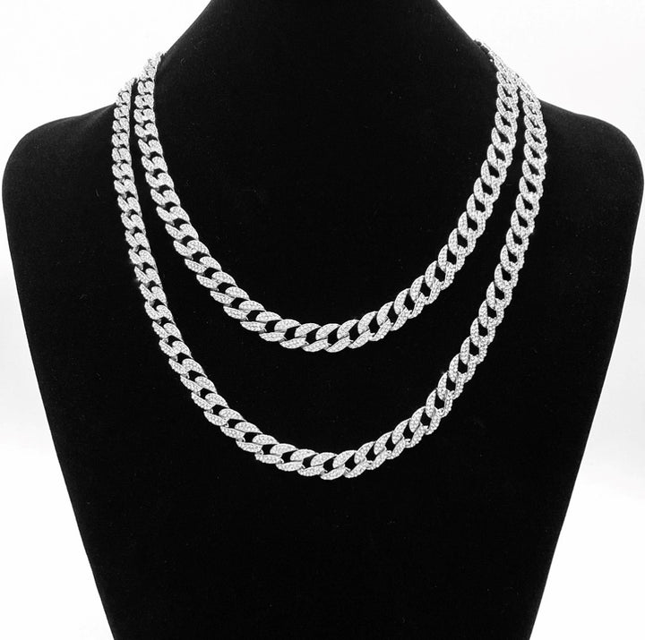 Necklace Rhinestone Link .4 inch Silver