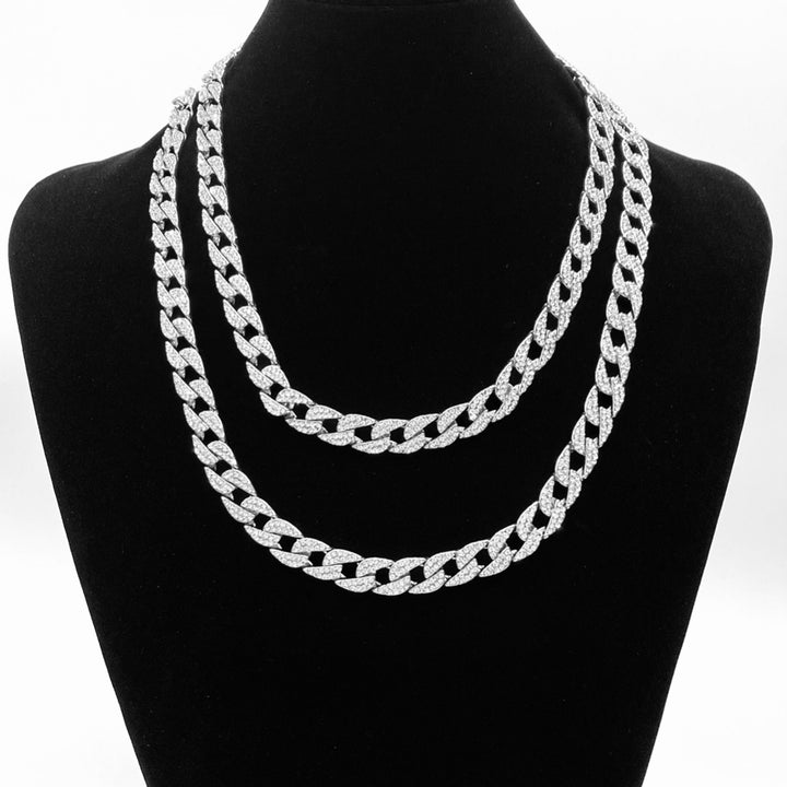 Necklace Rhinestone Link .4 inch Silver