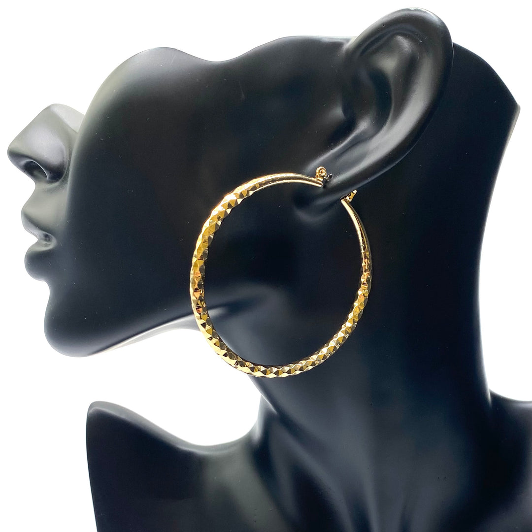 DISPLAY 72 Pair Earring Metal Hollow Hoop Gold Silver PICK UP ONLY