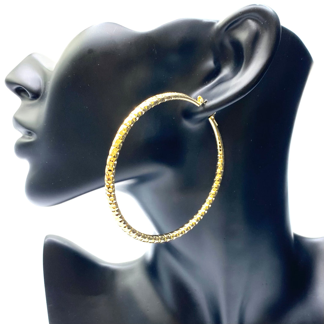 DISPLAY 72 Pair Earring Metal Hollow Hoop Gold Silver PICK UP ONLY