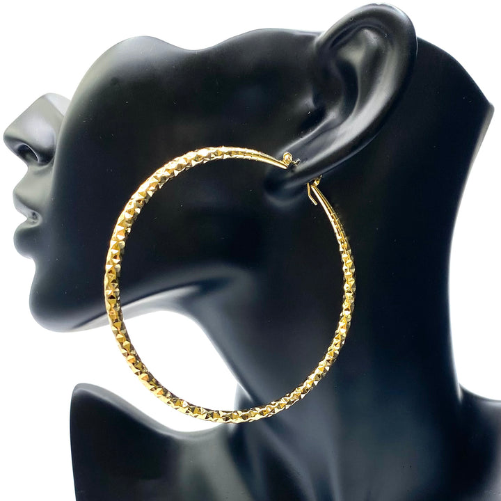 DISPLAY 72 Pair Earring Metal Hollow Hoop Gold Silver PICK UP ONLY