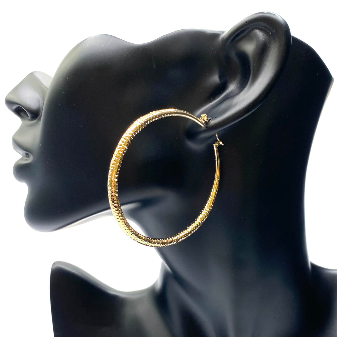 DISPLAY 72 Pair Earring Metal Hollow Hoop Gold Silver PICK UP ONLY