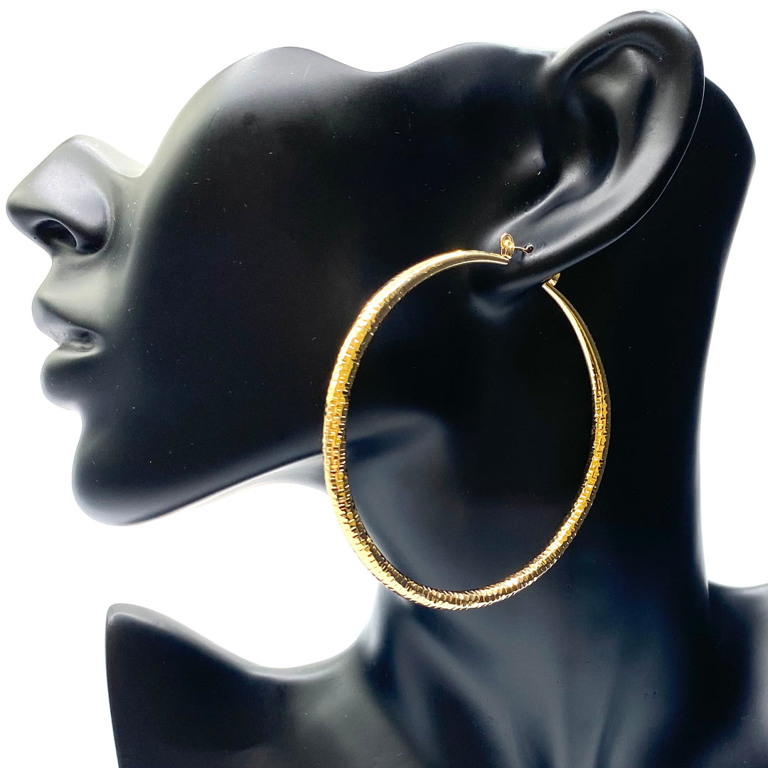 DISPLAY 72 Pair Earring Metal Hollow Hoop Gold Silver PICK UP ONLY