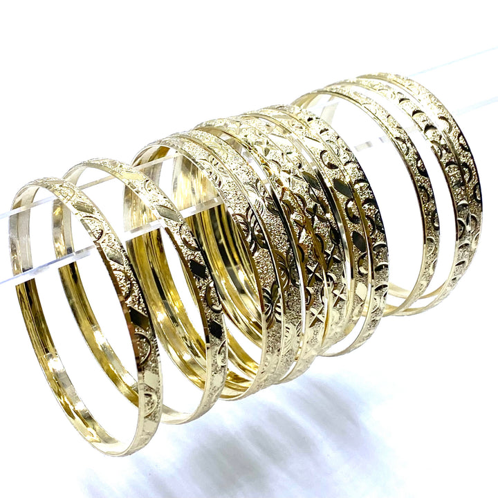 Dozen Metal Bracelet Bangle 14 KT Gold