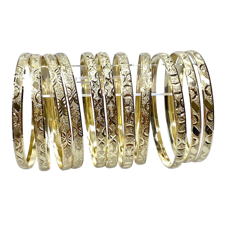 Stunning 14 KT Gold plated 12 piece bangles