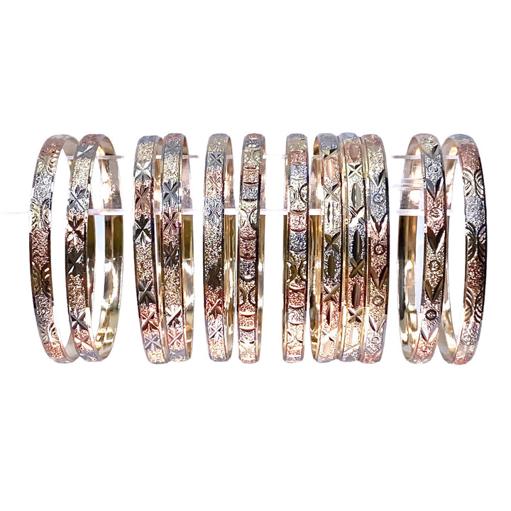 Dozen Metal Bracelet Bangle 14 KT Tri Color