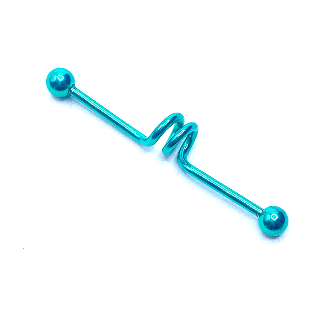 Industrial Barbell Earring Cartilage Aqua