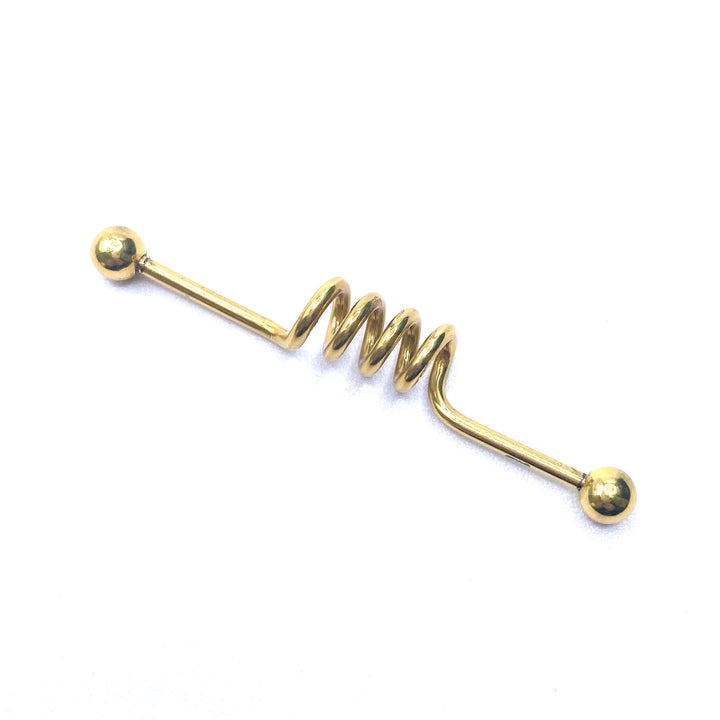 Industrial Barbell Earring Cartilage Gold