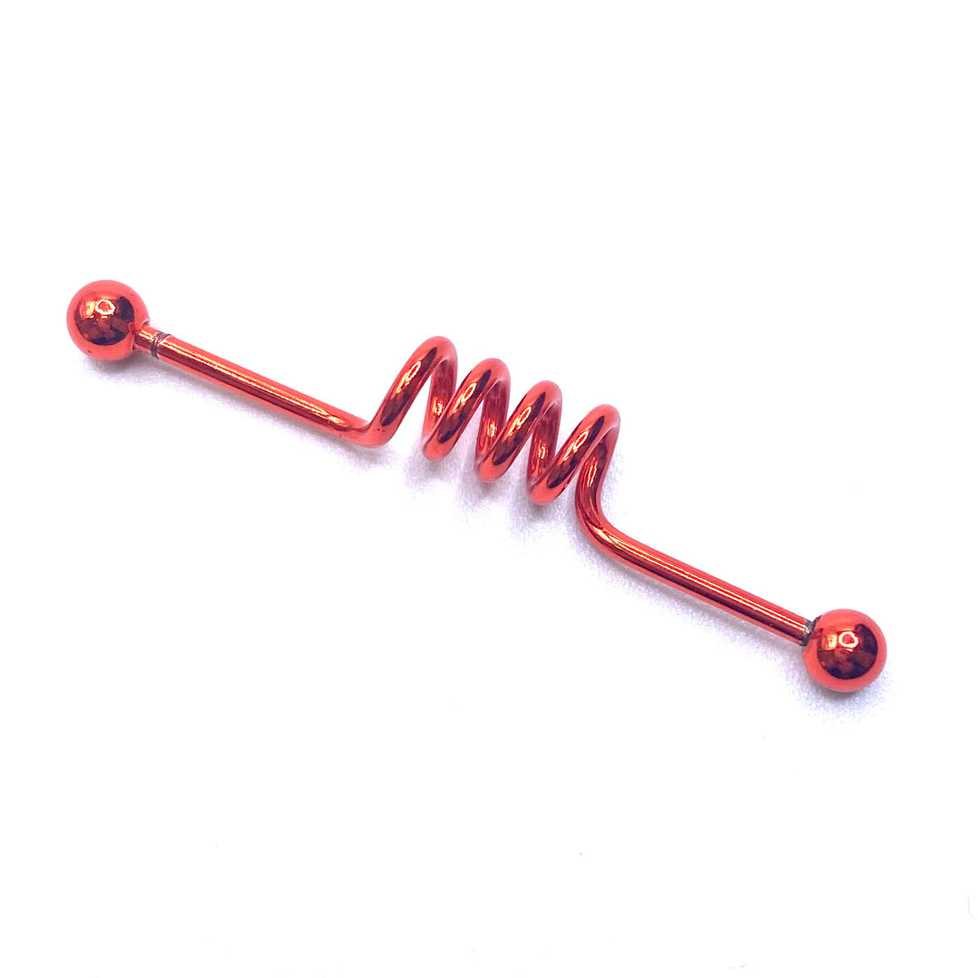 Industrial Barbell Earring Cartilage Red