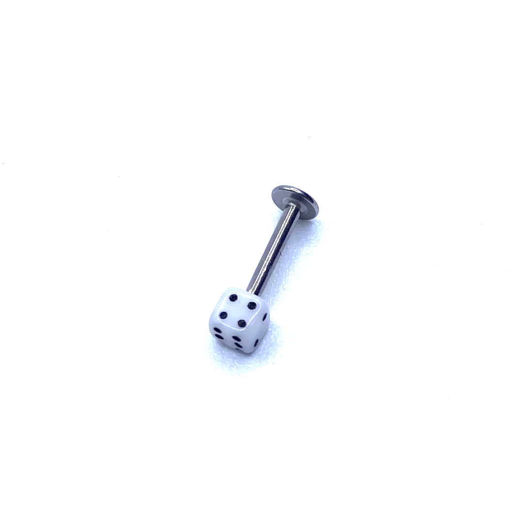 Internally Threaded Labret Dice White