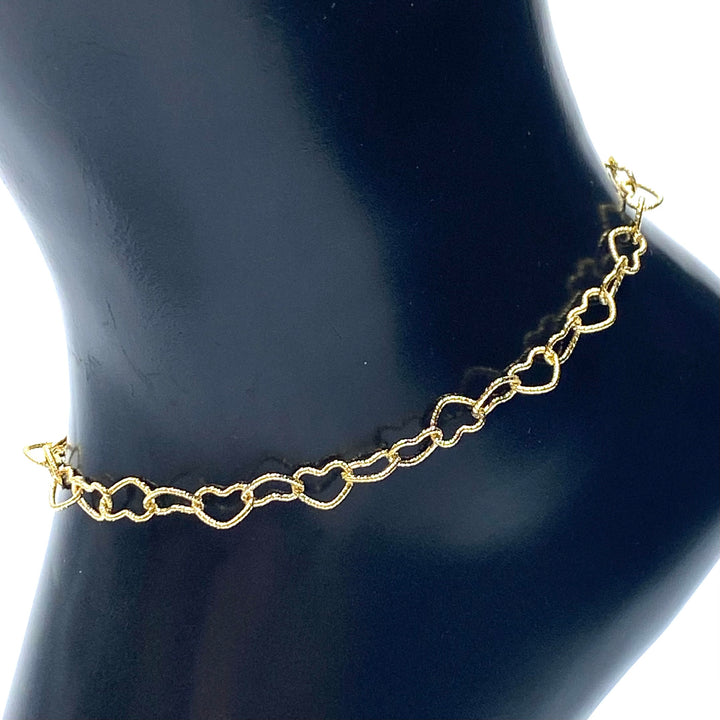 Anklet Metal Chain 18K plated Gold Heart