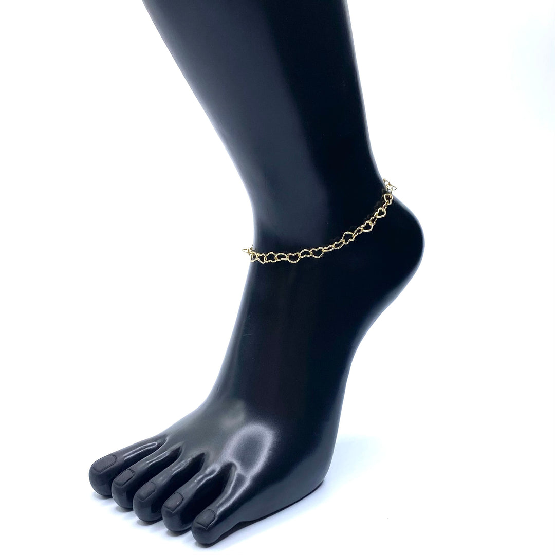 Anklet Metal Chain 18K plated Gold Heart