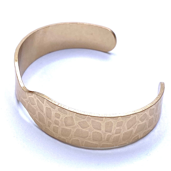 Bracelet Metal Cuff Destressed Gold