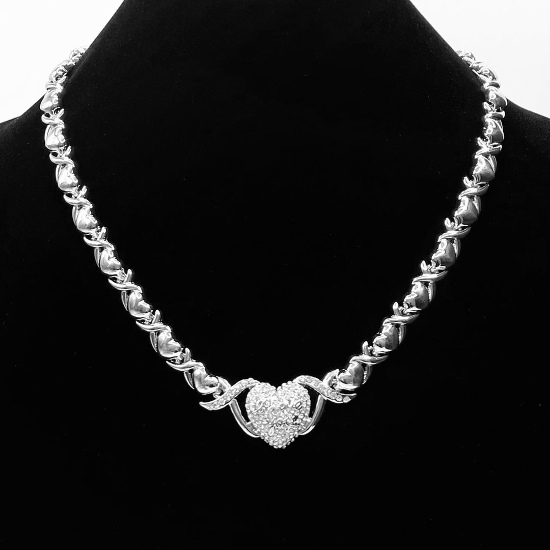 Necklace Metal Design I Love You Heart