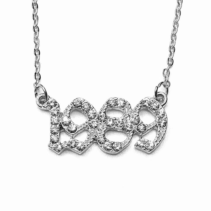 Necklace Metal Year Rhinestone Silver