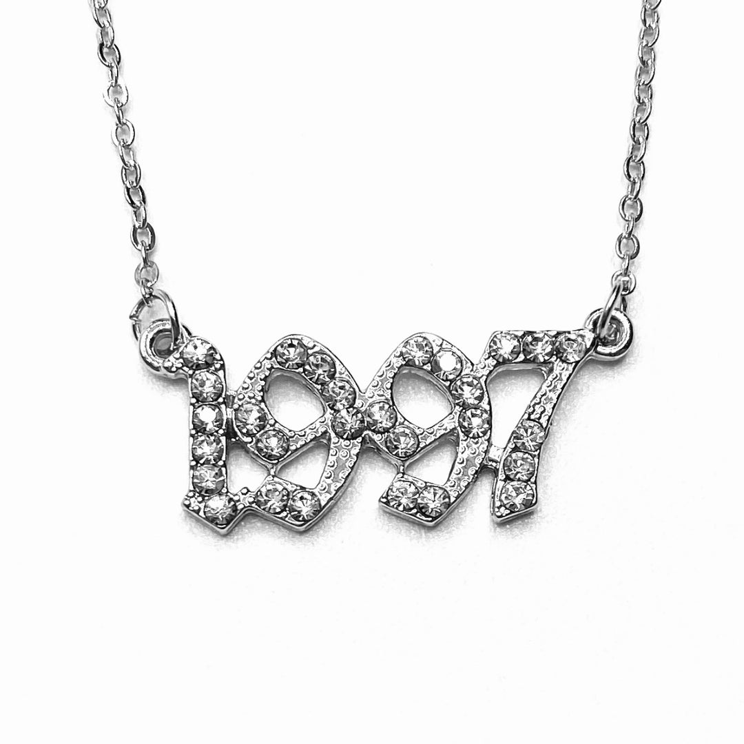 Necklace Metal Year Rhinestone Silver