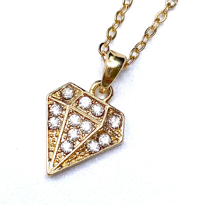 Necklace Charm Rhinestone Diamond Gold Clear