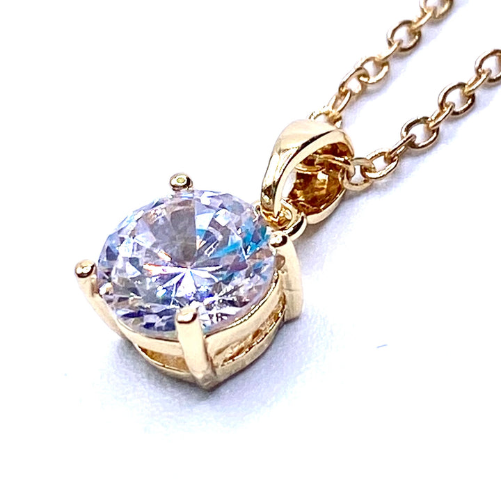 Necklace Charm Cubic Zirconia Circle Gold