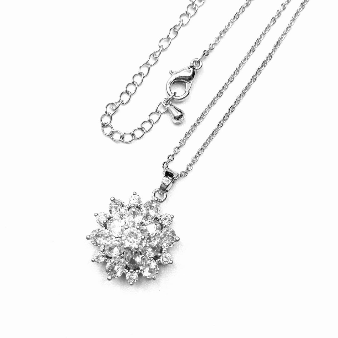 Necklace Charm Cubic Zirconia Silver